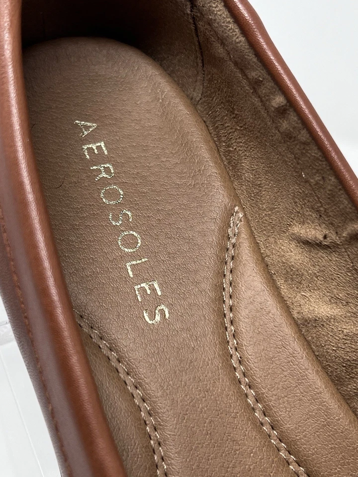 Aerosoles Mujer East Side Mocasines Cuero Marrón Planos Zapatos Sin Cordones Talla 9M Foto 4 de 4