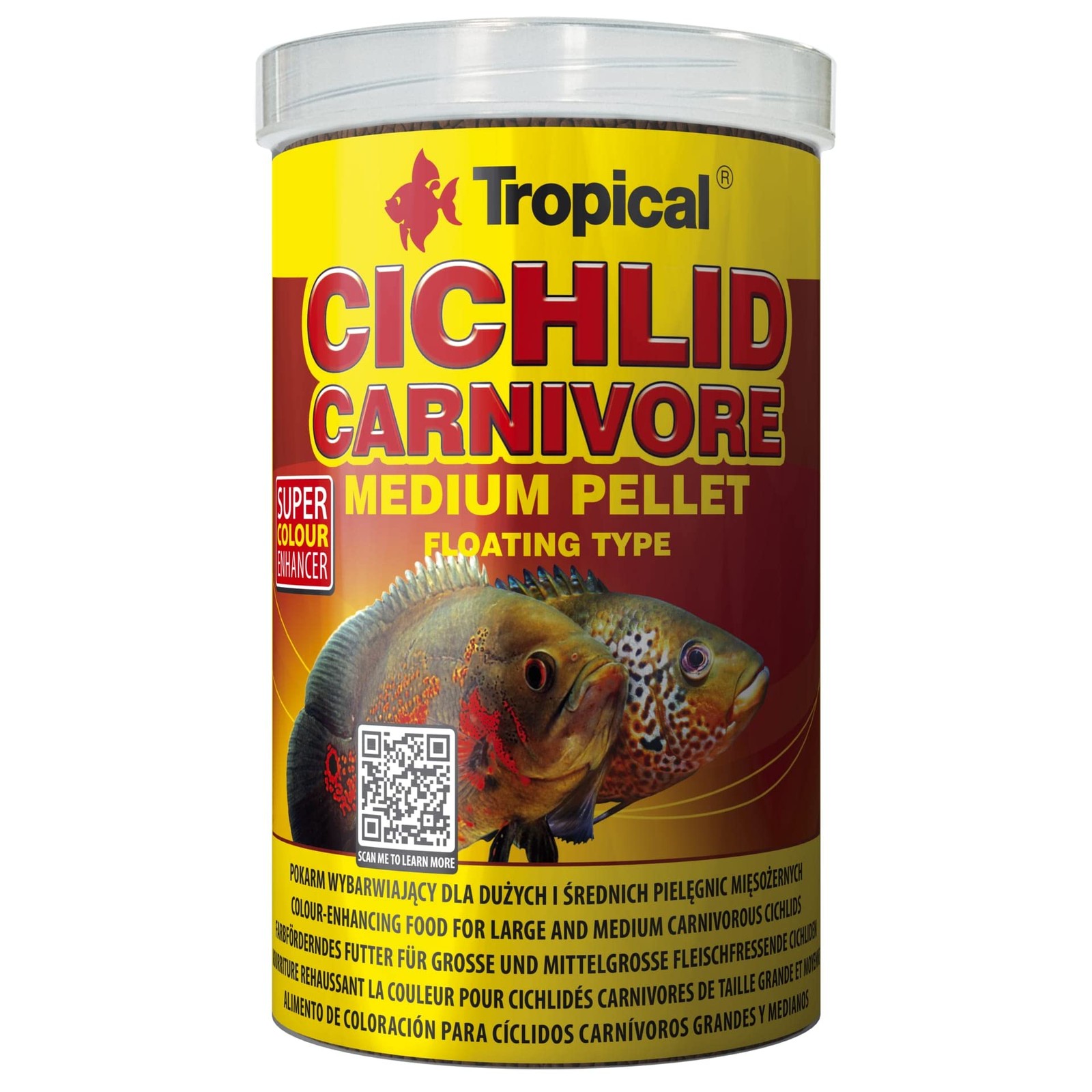CICHLID CARNIVORE MEDIUM PELLET 1000ml / 360g - Mangime altamente proteico bmsf