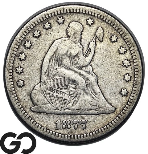 1877 Seated Liberty Quarter