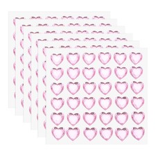 216 Pcs Heart Rhinestone 10mm Self Adhesive Gems Stickers, Pink