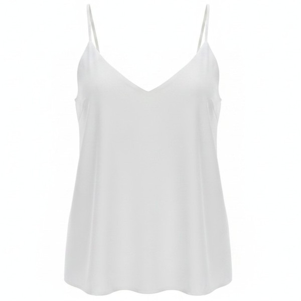 White Tank Top 20 Classic Strappy Event Work Cami Lined V-neck Basic Layer