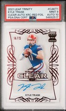 2021 Leaf Trinity Clear Auto Kyle Trask #CA-KT1 #14/15 (RC) Dual Grade PSA 9/10