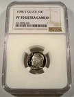 1998-S 10c SILVER NGC PF70UCAM PROOF ROOSEVELT DIME ULTRA CAMEO PR 70 DC