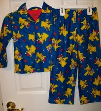 POKEMON Pikachu Flannel Flame Resistant 2 Piece Pajama PJ Set Boys Size 4 NWT