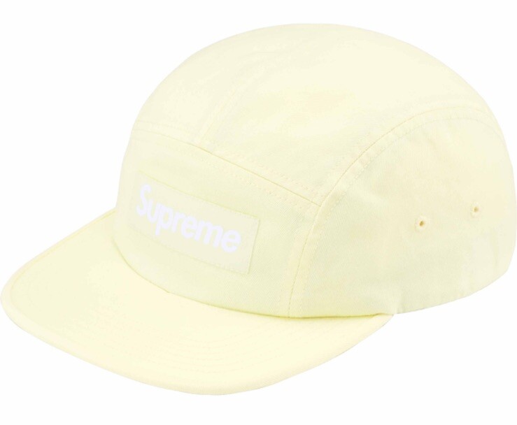 SUPREME WASHED CHINO TWILL CAMP CAP LIGHT YELLOW OS SS24