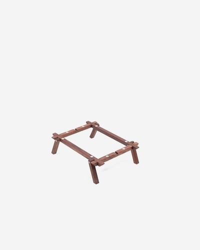TNR Camping Walnut Folding Leg Stand for 50L Snow Peak Stacking Shelf Container