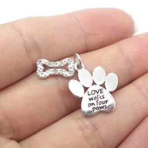 Authentic Pet Lover 2.34Ct Round Lab Created Diamond Pendant 14K White Gold Plated Silver