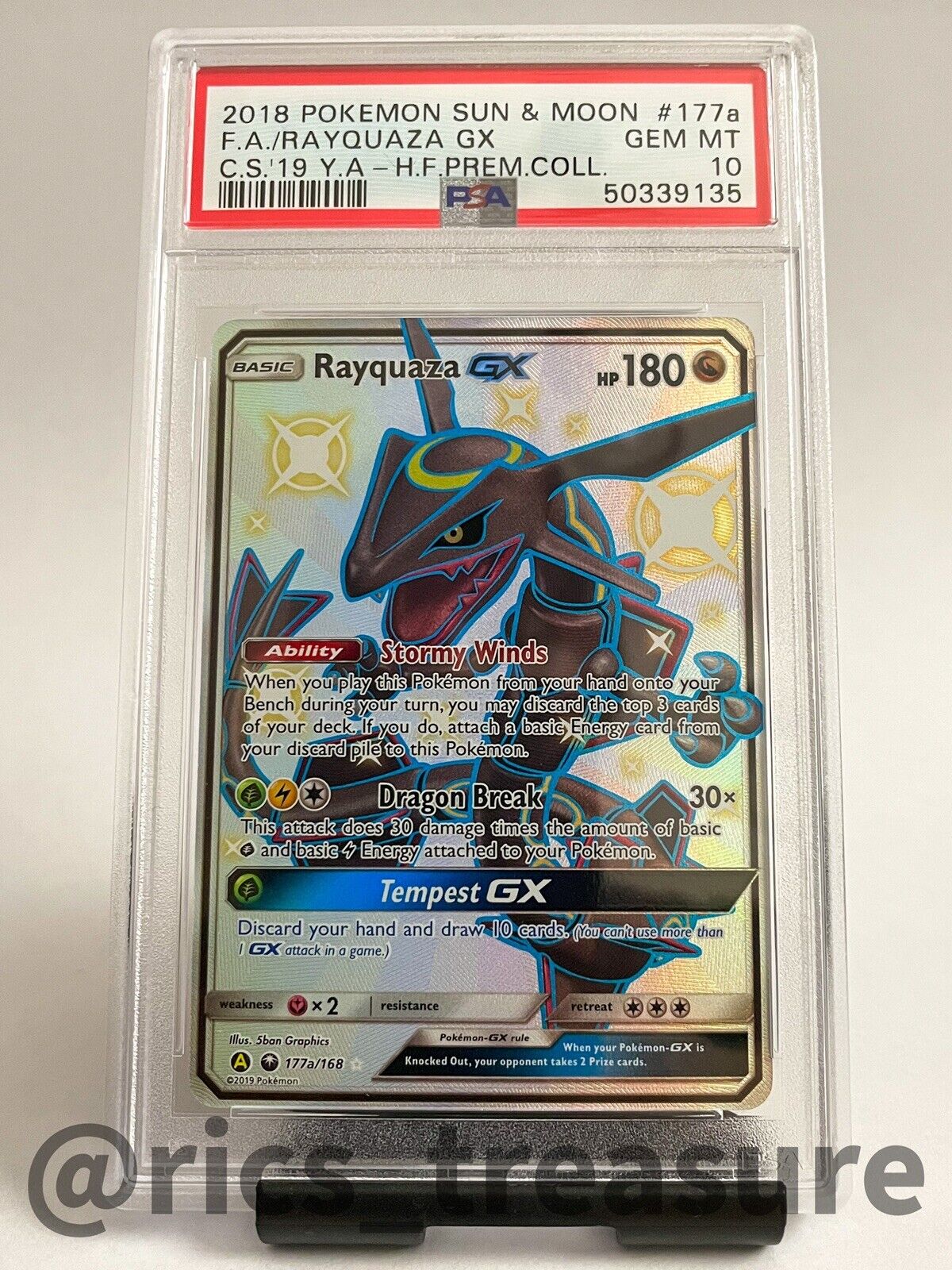 PSA 10] - Shiny Rayquaza GX 177a/168 Hidden Fates Premium Collection