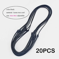 20pc Black Korea Waxed Cord Necklace Jewelry Findings 16-32inch Adjustable US .