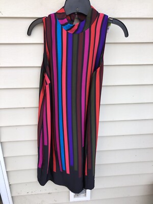 Trina Turk Colorful Logan Striped Shift Dress Size