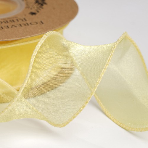 Wavy Fishtail Sheer Chiffon Ribbon Organza or With Gold Edge - 3cm 4cm Widths - Picture 20 of 44