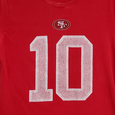 San Francisco 49ers Boys Shirt L Red Logo Nike Jimmy