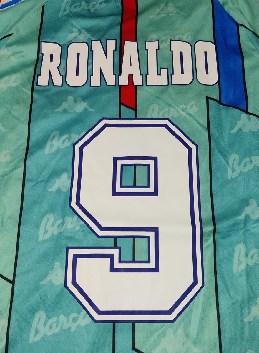 Barcelona 1995/97 Away Ronaldo 9 Retro Kappa Soccer Shirt
