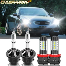 For INFINITI G37 3.7L 2008-2013 - 4X HID LED Headlight Bulbs Hi/Lo+Fog Light Kit