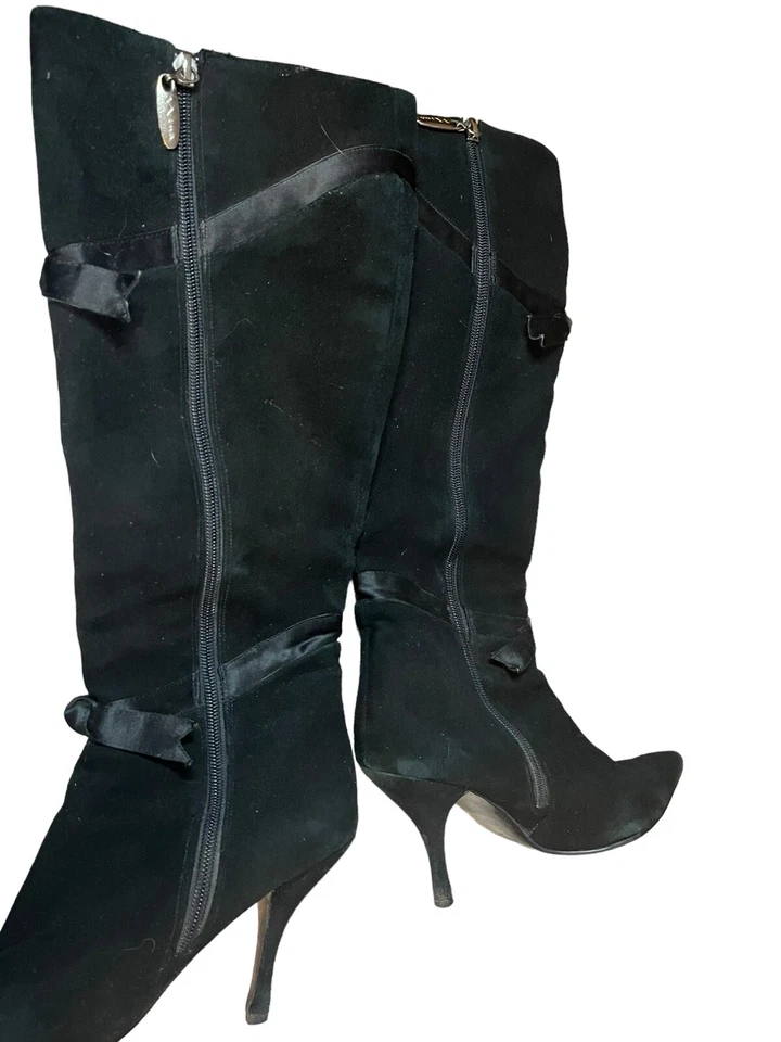 NINA Womens Black Leather Knee High Heels Fashion Boots SZ 7 - Image 3 of 4
