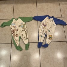 Vintage Winnie The Pooh Footed Blanket Sleeper Pajamas Walt Disney Sz 6-9 Months