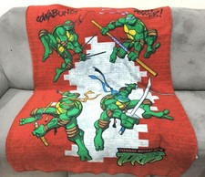 Vintage Teenage Mutant Ninja Turtles 1990's Blanket Cover Throw