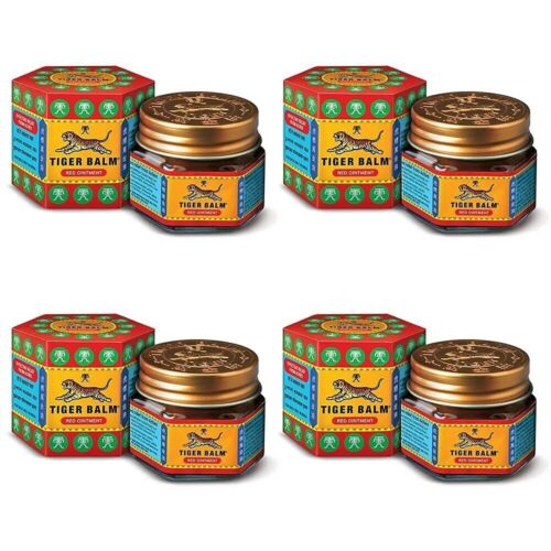 4 pack Tiger Balm Red ointment muscular aches pains relief. 21ml