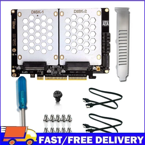 U.2 Dual-Disk Adapters Card Dual U.2 To PCIe 4.0 X8 Adapter with LED Indicator