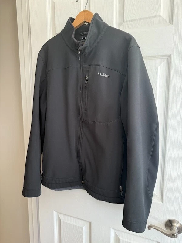 Mens LL Bean Soft Shell Jacket size L Gray