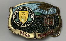 Funk's G. Hybrid NCGA Corn Utilization Project Belt Buckle USA FARMING Corn Ag