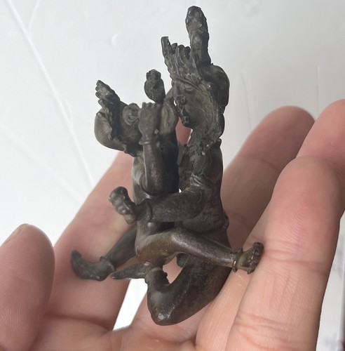 Messing Tantra Buddhismus Hevajra Yab-Yum Happy Sex Buddha Statue Wohndeko - Bild 4 von 4