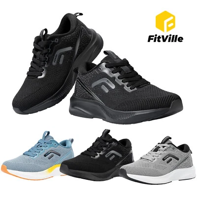 FitVille Wide Fit Trainers Men's Running Shoes Athletic Sneakers Arch Support - Image 1 of 4