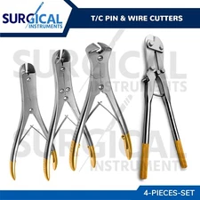 T/C 4 PIN & WIRE Cutter Set Orthopedic Surgical Pliers Veterinary German Grade