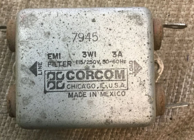 Corcom 7945 EMI Noise Filter 115/250V 50/60Hz , (b125)