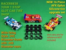 AFX~G-PLUS~AURORA G+ WIDE O-RING FRONTS & REARS SILICONE TIRES HO SLOT CAR PARTS
