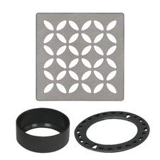 Schluter Systems Kerdi Drain 4" Square Stone Gray Floral Grate KDIF4GRKTSSGD5