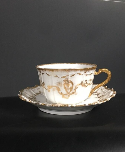 Elite Limoges France Tea / Coffee Cup & Saucer madefor HIGGINS & SEITER New York - Picture 3 of 13