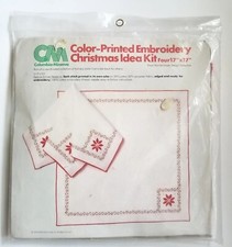 1975 Columbia-Minerva Christmas Idea Color Printed Embroidery Kit 6771 Unopened