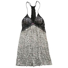 Victoria's Secret VS Logo Slip Dress S Modal Lace Sleep Short Chemise Signature