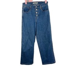 Levi's button fly mile high cropped wide leg light wash jeans womens size 26