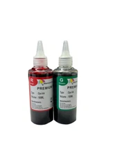 2x100ml Red Green refill ink kit for Canon Epson HP CISS Refillable Cartridges 