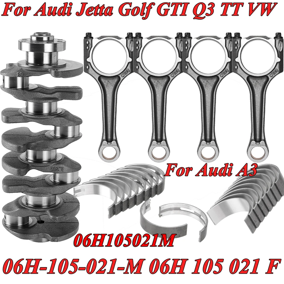 Juego de cigüeñal y cojinetes de motor de 2,0 L para Volkswagen Tiguan 2009-2015 y barras de con Foto 2 de 4