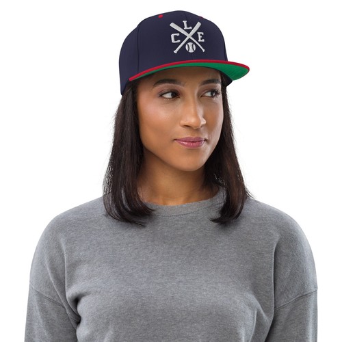 Cleveland Baseball Bats Retro Indian Snapback Hat Baseball Cap - Picture 3 of 10