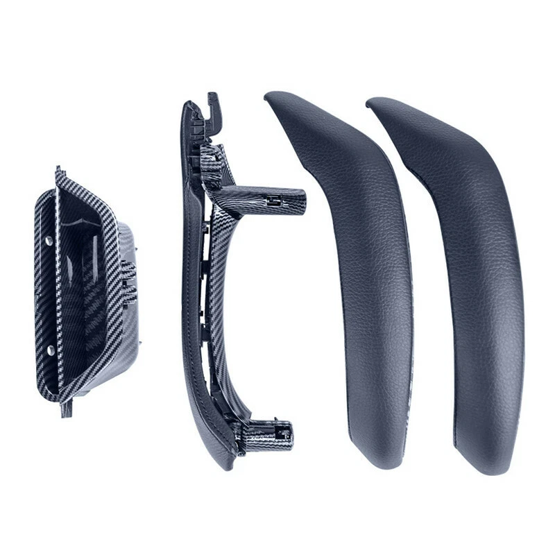 Manija interior de puerta de coche de fibra de carbono de cuero para BMW X3 X4 2015 2016 17 7 piezas Foto 2 de 4