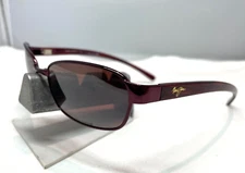 MAUI JIM KALA MJ 101-13 BURGUNDY MAUI ROSE POLARIZED VINTAGE WRAP SUNGLASSES 9.9