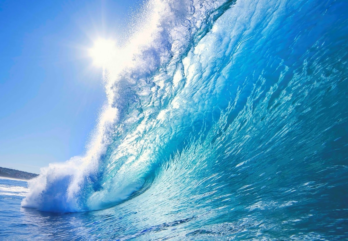 BEAUTIFUL BLUE WAVE SEA SURF SUN BEACH HOME DECOR ART PRINT