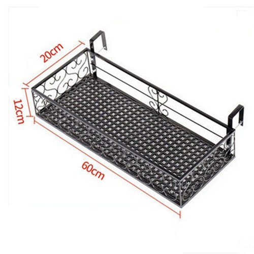 Wrought Iron Planter Shelf Holder Backyard Fence Flowerpot Hanging Rack Home - Picture 12 of 17
