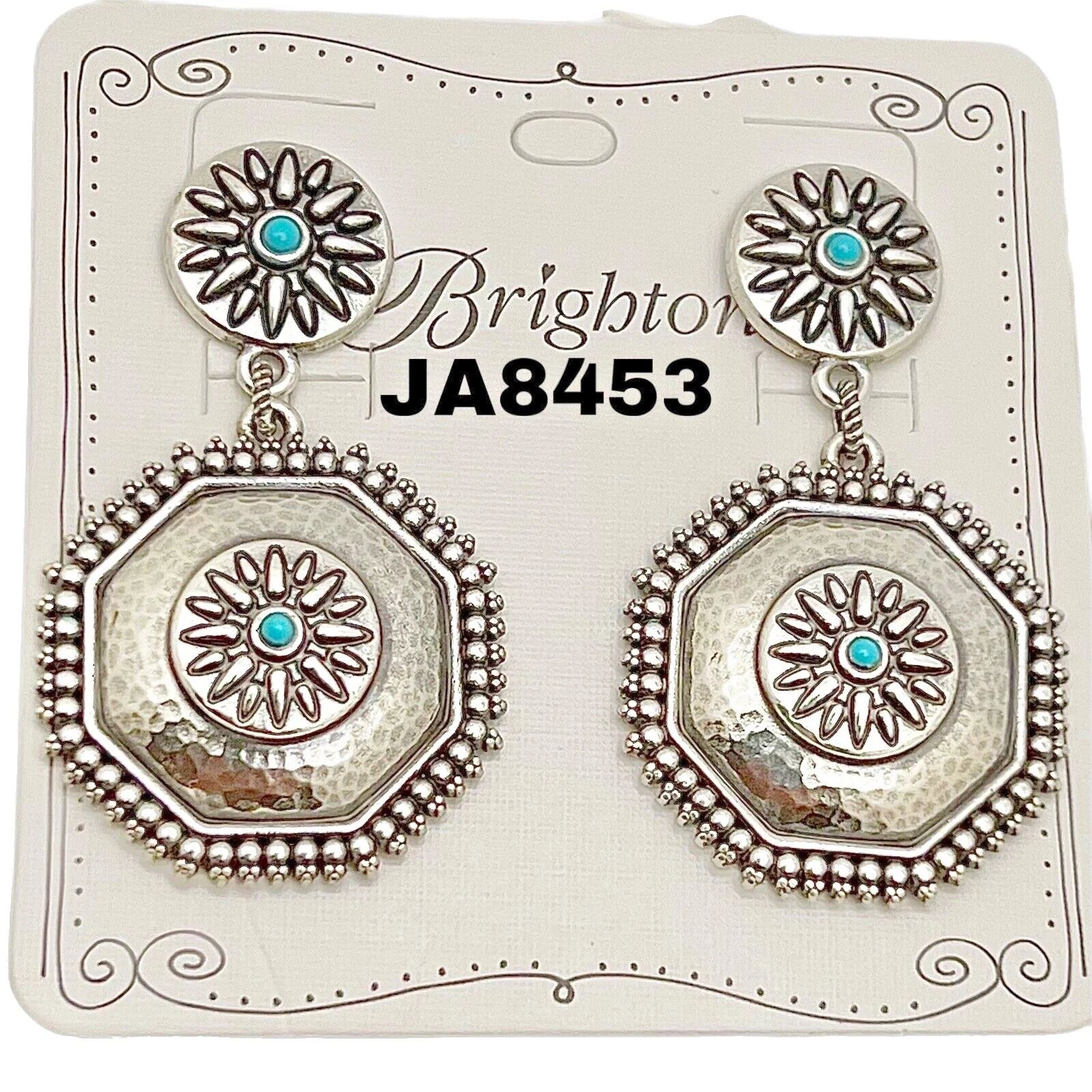 Turquoise Enamel Silver Plated Fashion Earrings