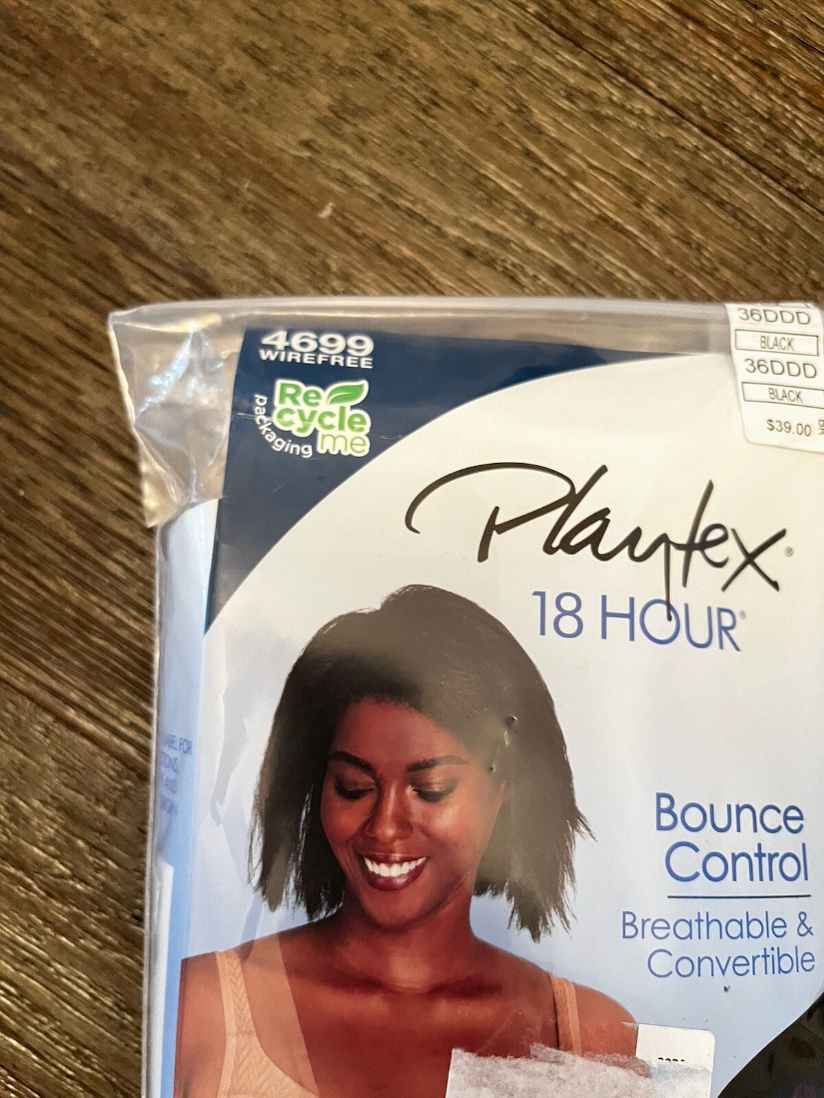 Playtex Bra 18 Hour Bounce Control Wirefree Black Colour Style 4699