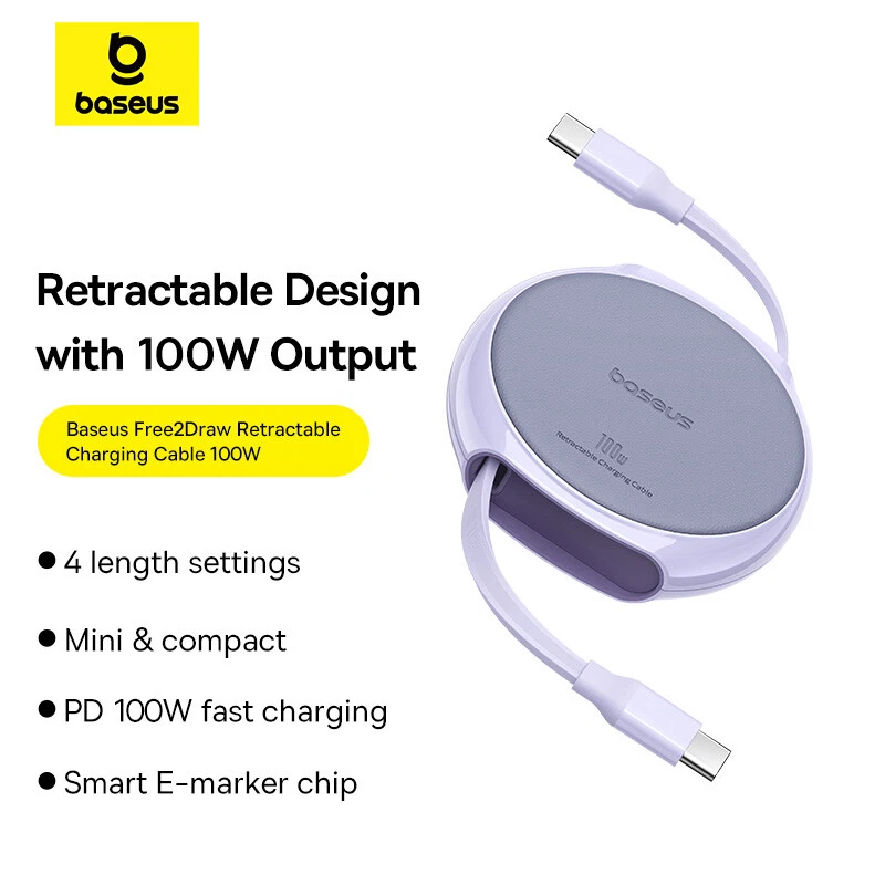 Cabo USB C retrátil 100W cabo para iPhone 15 Plus Pro Max cabo carregador rápido - Imagem 3 de 4