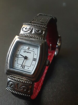 Brighton Waterford Silver-Tone Reversible Leather Strap Watch - Black & Red Brighton Waterford Reversible Leather Watch: Red & Black  main image 2