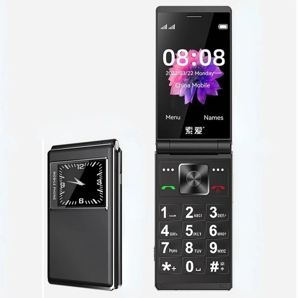 Foldable Flip Senior Mobile Phone Large Key Loud Sound SOS Dial Dual Sim Card - image 1