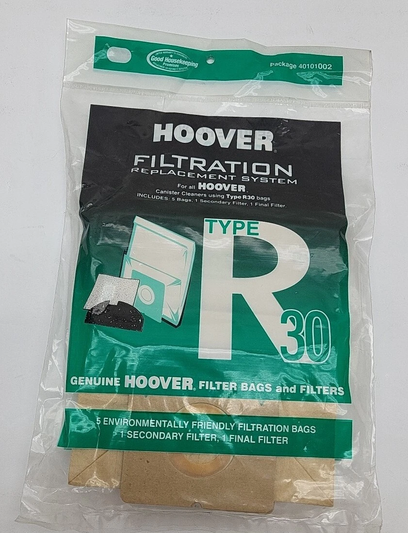 Hoover R30 Vacuum Bag 5 Pack with 2 Filters