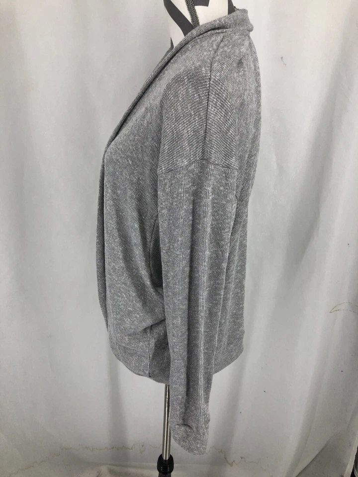 Cárdigan Suéter Grande Forever 21 Contemporáneo Gris Plateado Tejido con Pisada Abierto Foto 3 de 4