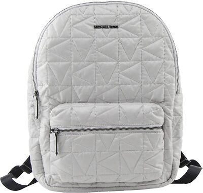 NWB Michael Kors Winnie Large Nylon Backpack Aluminum Gray 35T0UW4B7C Dust Bag Y